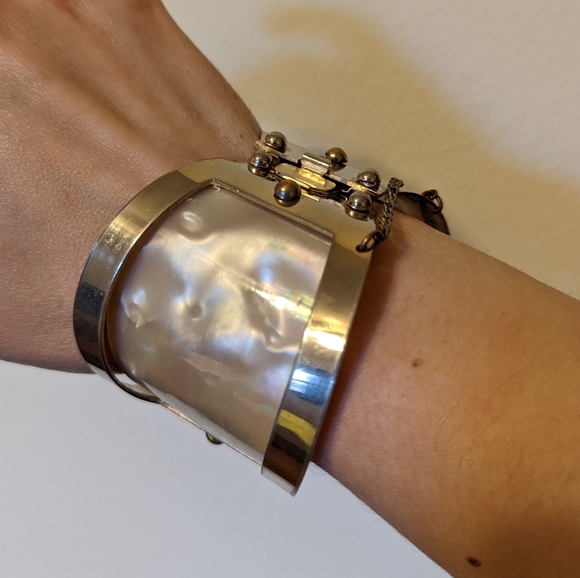 Jewelry Vintage Pearl Silver Clasp Bangle Bracelet Poshmark